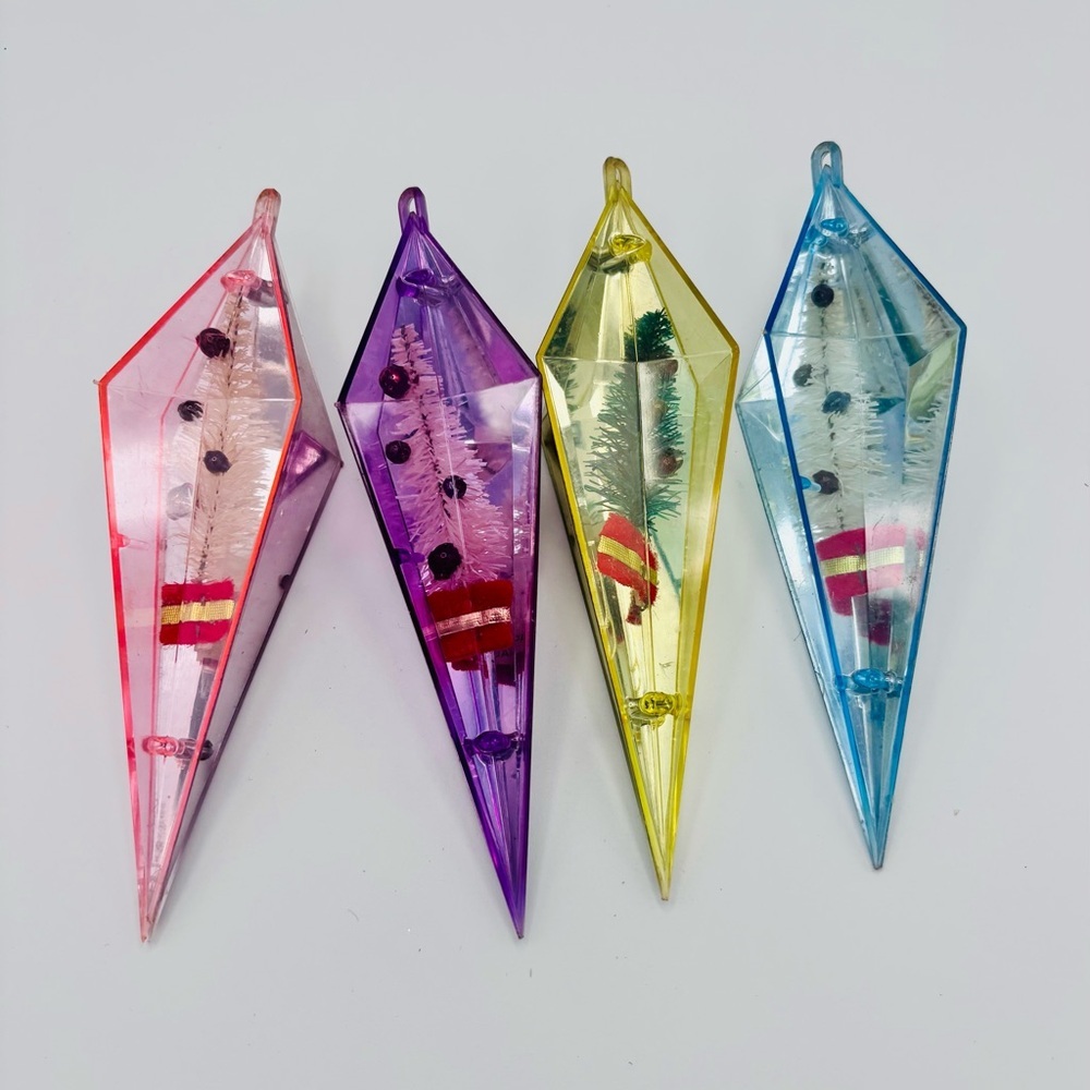 Jewelbrite Icicle Christmas Ornaments Set of 4 Vintage